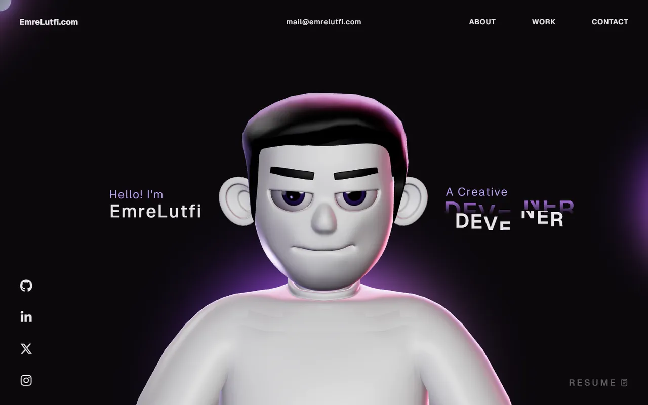 3D Portfolyo (Three.js)